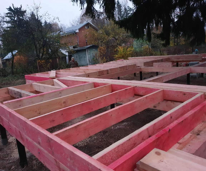 Возведение фундамента (ленточный, свайный, плитный)